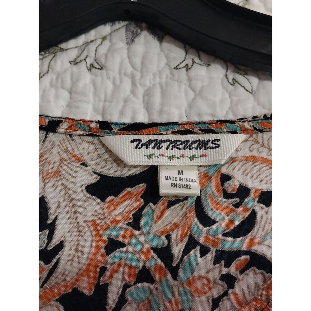 Mithrims Paisley Boho Peasant  Size M 100% Rayon Mini Dress Bohemian - Picture 9 of 11